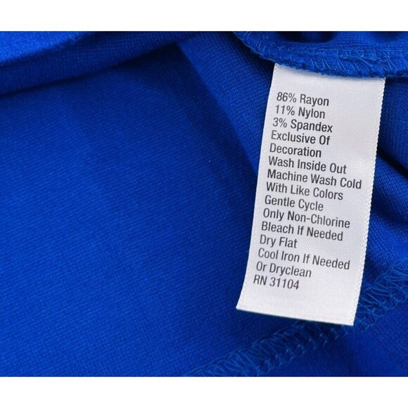 Crown & Ivy Petite Womens Blue Blouse With Striped Trim PM Petite Medium NWT - Picture 3 of 6